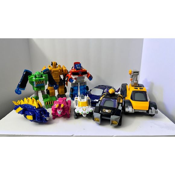 Lot of Transformers VTech Switch N Go Dinos Optimus Prime Power Rangers - Picture 1 of 11